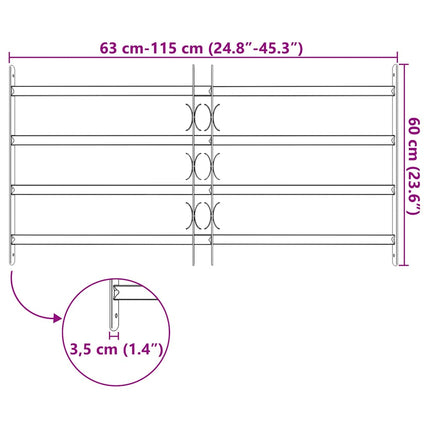Adjustable Security Grille for Windows with 4 Crossbars 27.6"-41.3