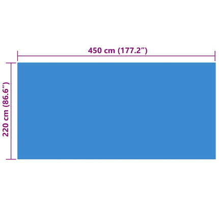 Rectangular Pool Cover 177 x 87 inch PE Blue