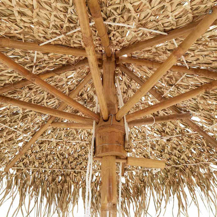 Bamboo Garden Parasol 106.3" with Banana Leaf Roof
