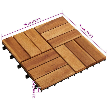 Decking Tile 10 pcs Brown 11.81 x 11.81 in Acacia Hardwood