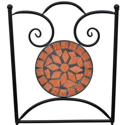 3 Piece Bistro Set Ceramic Tile Terracotta