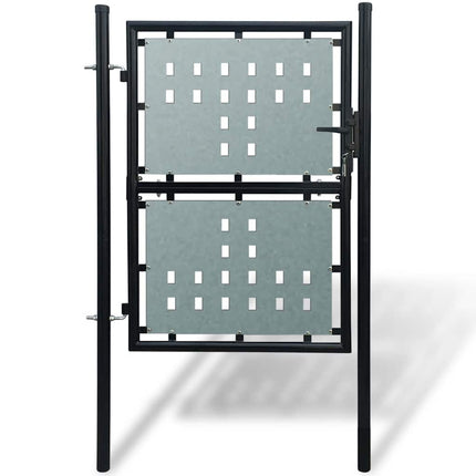 Black Single Door Fence Gate 39.4x49.2