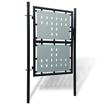 Black Single Door Fence Gate 39.4x49.2