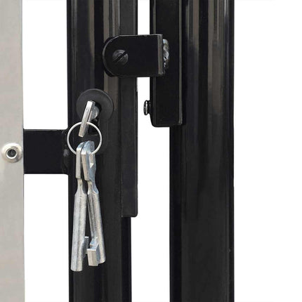 Black Single Door Fence Gate 39.4x49.2