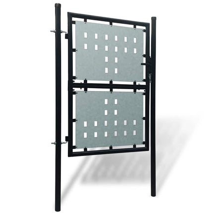 Black Single Door Fence Gate 39.4x59.1