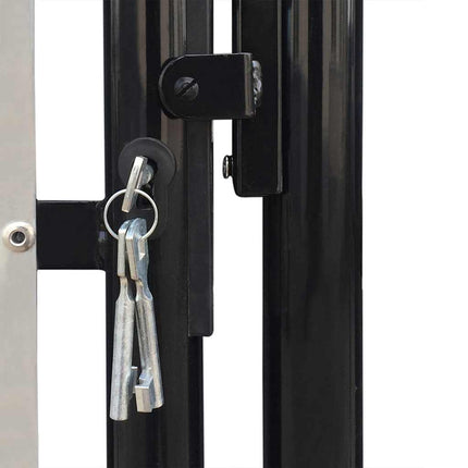 Black Single Door Fence Gate 39.4x59.1