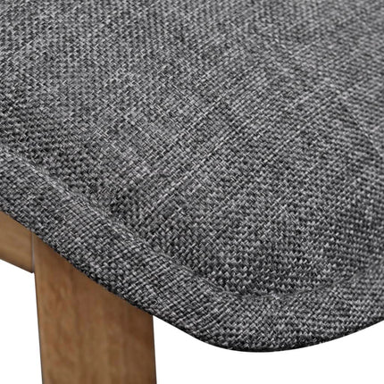 Dining Chairs 2 pcs Dark Gray Fabric and Solid Oak Wood
