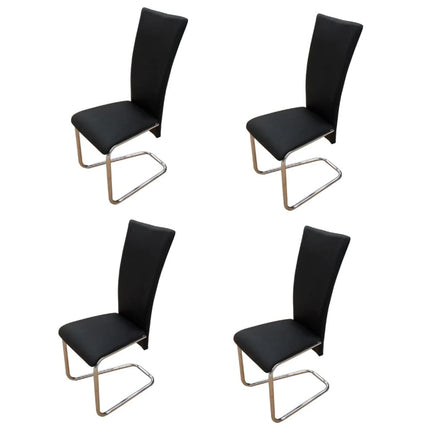Dining Chairs 4 pcs Black Faux Leather