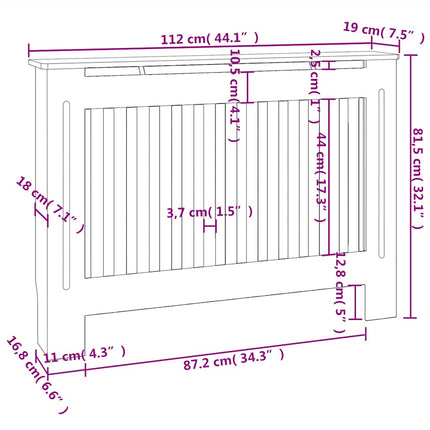 White Radiator Cover Heating Cabinet 44.1" Engineered Wood