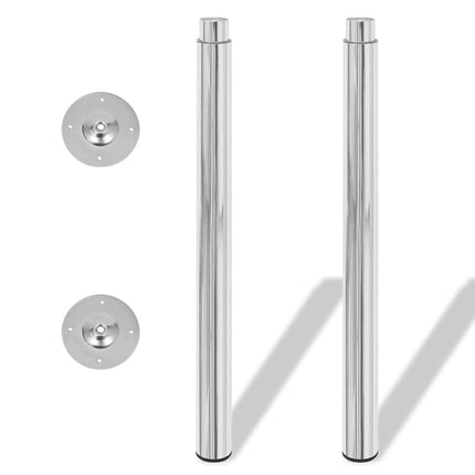 2 Telescopic Table Legs Chrome 28"-43.3