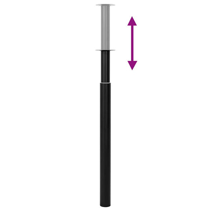 2 Telescopic Table Legs Black 28"-43.3