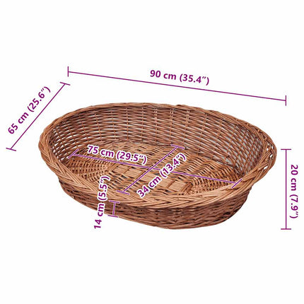 Willow Dog Basket/Pet Bed Natural 35.4
