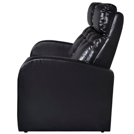 2-Seater Home Theater Recliner Sofa Black Faux Leather
