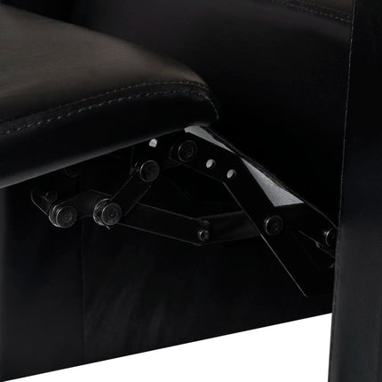 3-Seater Home Theater Recliner Sofa Black Faux Leather