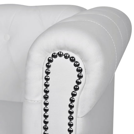 Chesterfield 2-Seater Artificial Leather White
