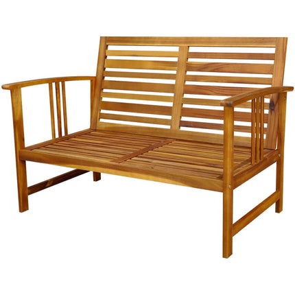 4 Piece Patio Lounge Set with Cushions Solid Acacia Wood