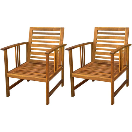 4 Piece Patio Lounge Set with Cushions Solid Acacia Wood