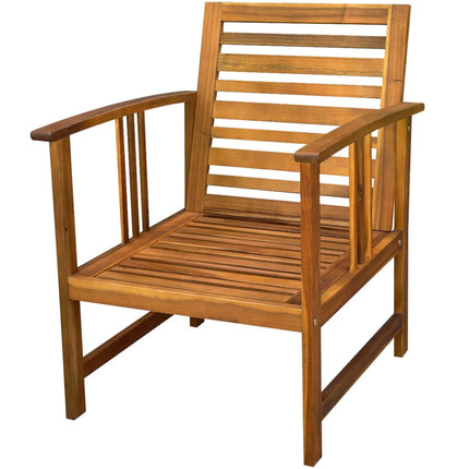 4 Piece Patio Lounge Set with Cushions Solid Acacia Wood