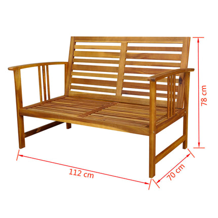 4 Piece Patio Lounge Set with Cushions Solid Acacia Wood