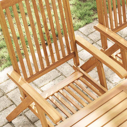 Folding Patio Chairs 2 pcs Solid Acacia Wood Brown