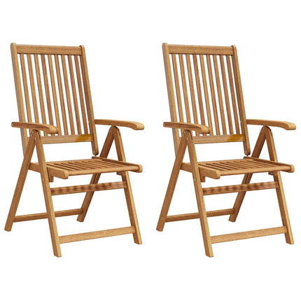 Folding Patio Chairs 2 pcs Solid Acacia Wood Brown