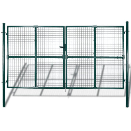 Double Door Fence Gate 118.1x59.1" Powder-Coated Steel