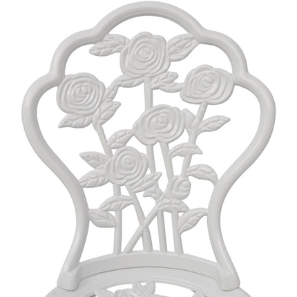 3 Piece Bistro Set Cast Aluminum White