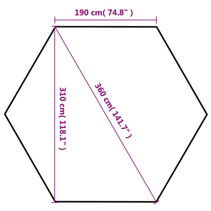 Hexagonal Pop-Up Marquee with 6 Sidewalls Cream White 11.8'x10.2'