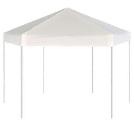 Hexagonal Pop-Up Marquee with 6 Sidewalls Cream White 11.8'x10.2'