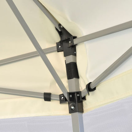 Hexagonal Pop-Up Marquee with 6 Sidewalls Cream White 11.8'x10.2'