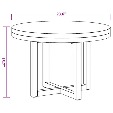Coffee Table Teak Resin 23.6