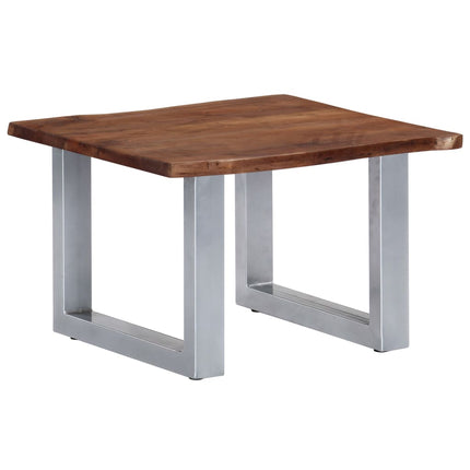Coffee Table with Live Edges 23.6"x23.6"x15.7
