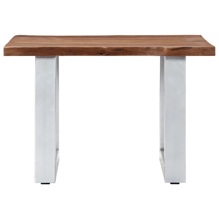 Coffee Table with Live Edges 23.6"x23.6"x15.7