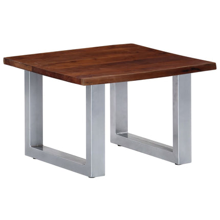 Coffee Table with Live Edges 23.6"x23.6"x15.7