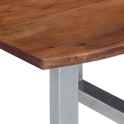 Coffee Table with Live Edges 23.6"x23.6"x15.7