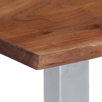 Coffee Table with Live Edges 23.6"x23.6"x15.7