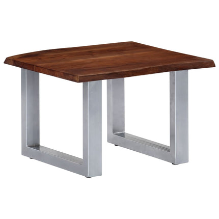 Coffee Table with Live Edges 23.6"x23.6"x15.7