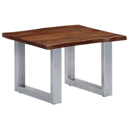 Coffee Table with Live Edges 23.6"x23.6"x15.7