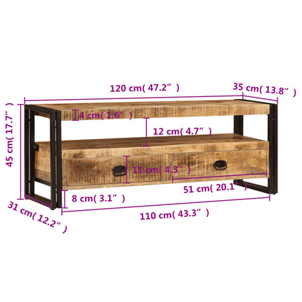 TV Stand 47.2"x13.8"x17.7" Solid Wood Mango