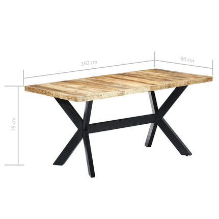 Dining Table 63"x31.5"x29.5" Solid Rough Mango Wood