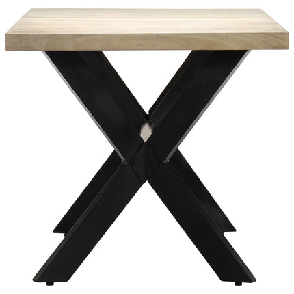 Dining Table White 63"x31.5"x29.5" Solid Mango Wood