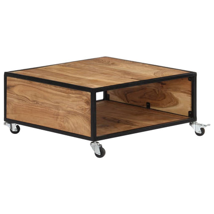 Coffee Table 27.5"x27.5"x12.5" Solid Acacia Wood