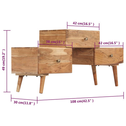 TV Stand 42.5"x11.8"x19.3" Solid Wood Acacia