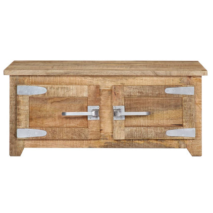 Coffee Table 27.6"x27.6"x11.8" Solid Mango Wood
