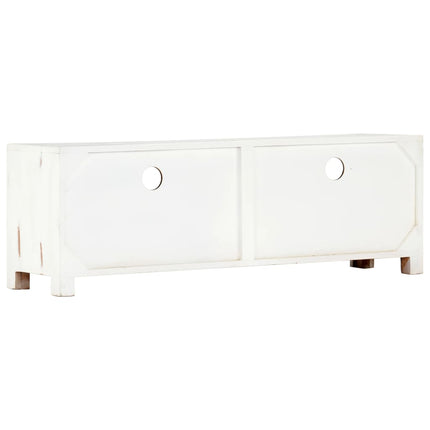 TV Stand White 47.2"x11.8"x15.7" Solid Wood Acacia
