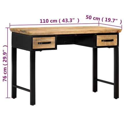 Writing Table 43.3"x19.6"x29.9" Solid Mango Wood