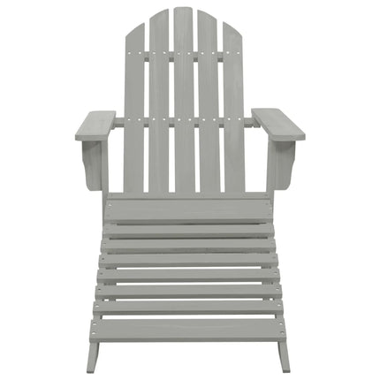 Patio Chair with Ottoman Wood Gray