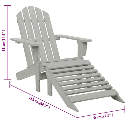 Patio Chair with Ottoman Wood Gray