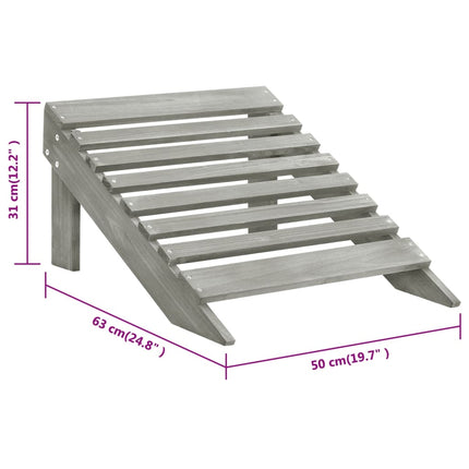 Patio Chair with Ottoman Wood Gray