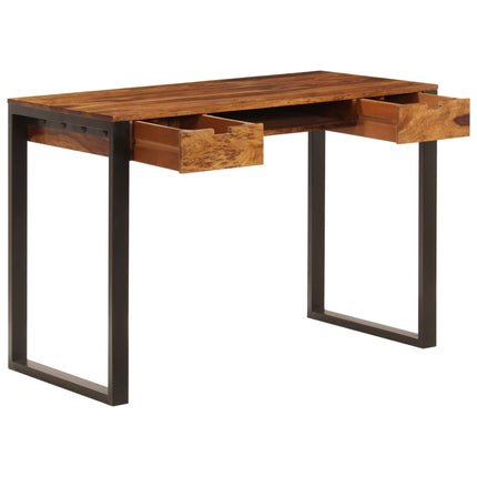 Desk 43.3"x21.7"x30.7" Solid Acacia Wood and Steel